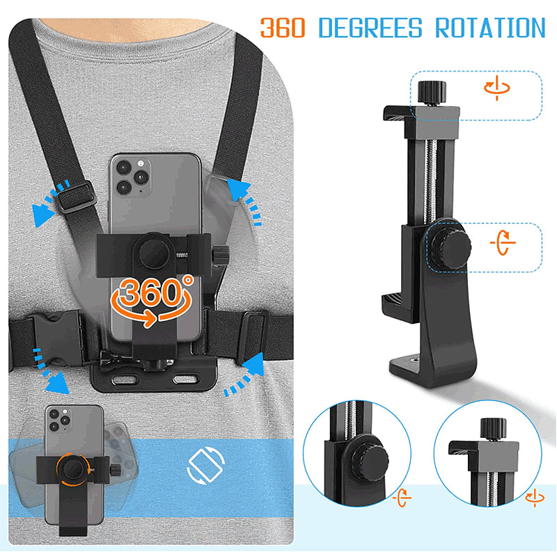 Chest strap mobile phone holder