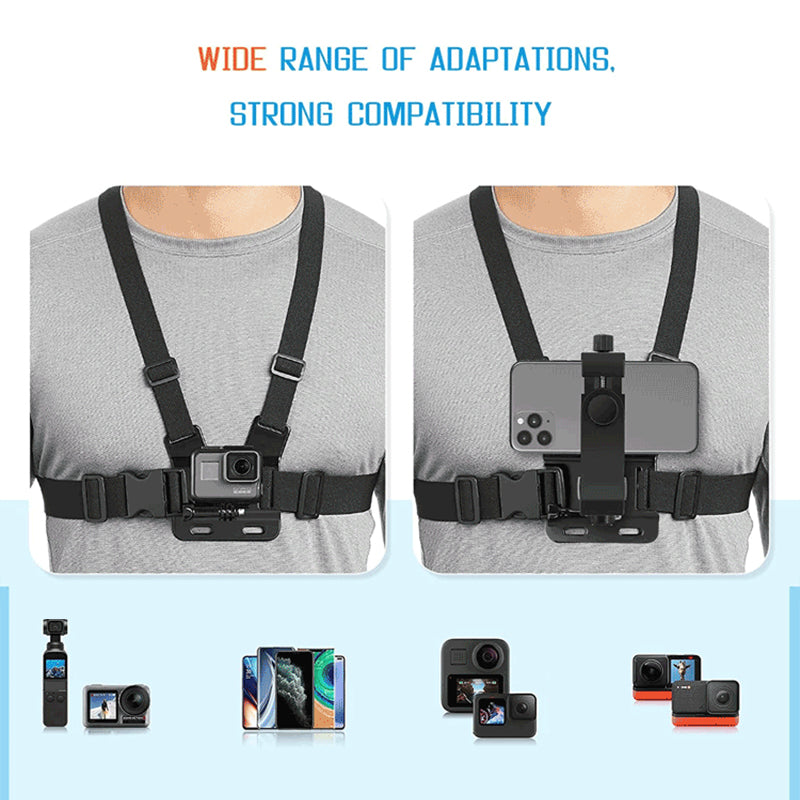 Chest strap mobile phone holder