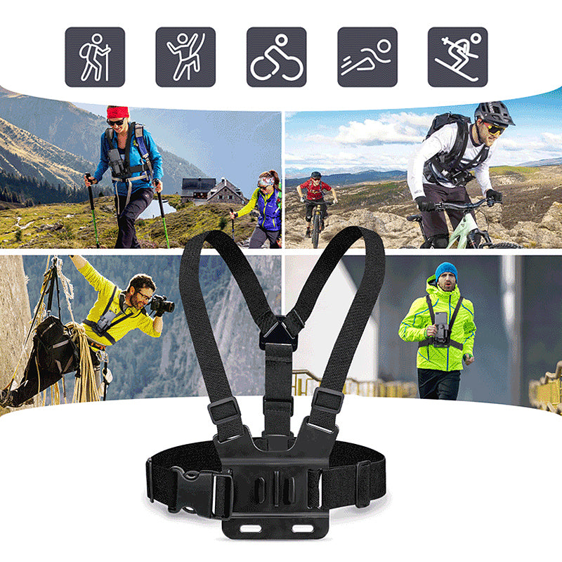 Chest strap mobile phone holder