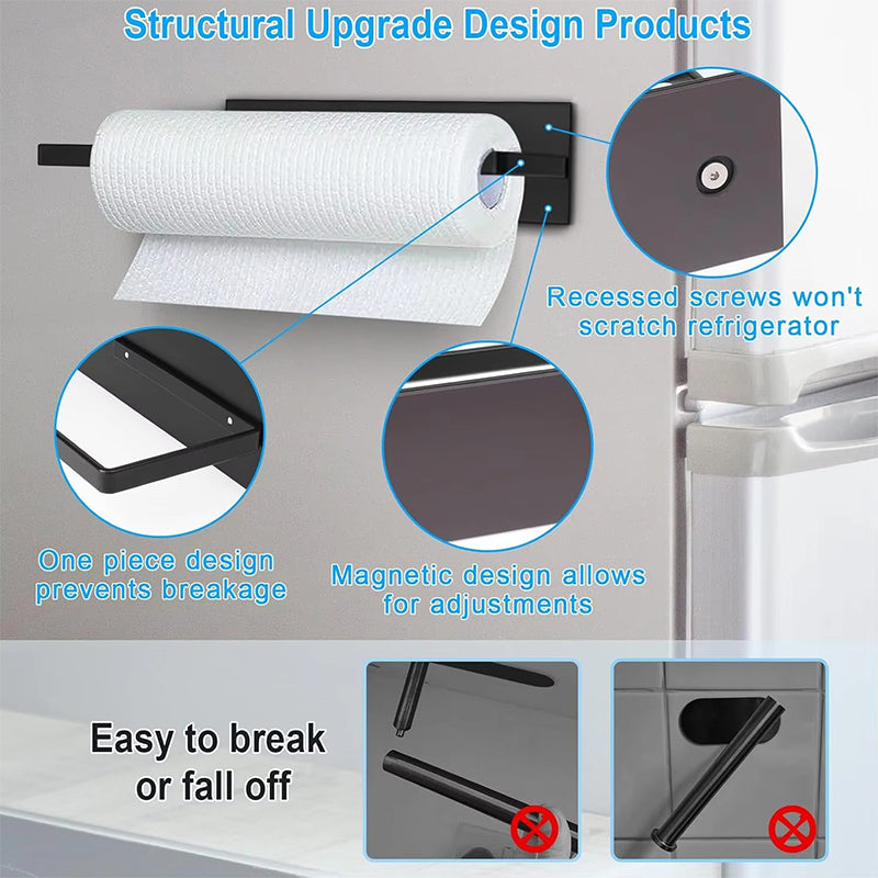 Magnetic Metal Kitchen Bathroom Paper Towel Holder