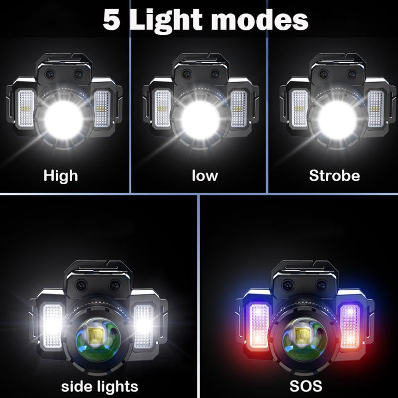 Outdoor USB Rechargeable Waterproof LED Headlamp