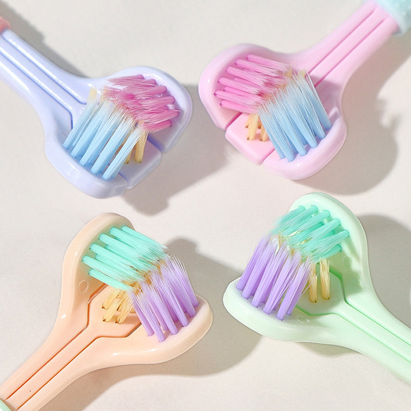 360° Triple-Head Soft & Hard Bristle Toothbrush