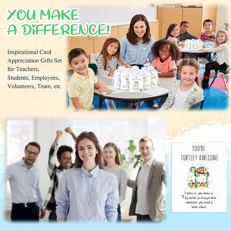 Funny Resin Animals with Thank You Cards, Appreciation Staff Pocket Gift