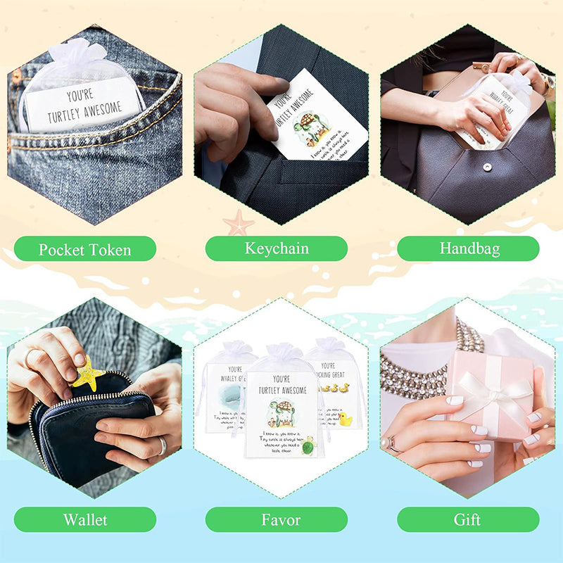 Funny Resin Animals with Thank You Cards, Appreciation Staff Pocket Gift