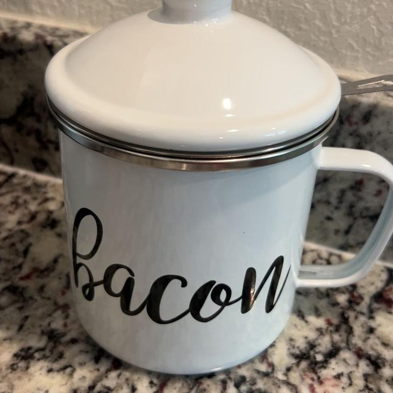 Reuse Bacon Grease Container with Strainer Kitchen Utensils