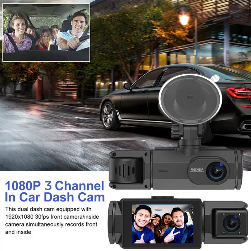 3 Lens Car Dvr Dash Cam