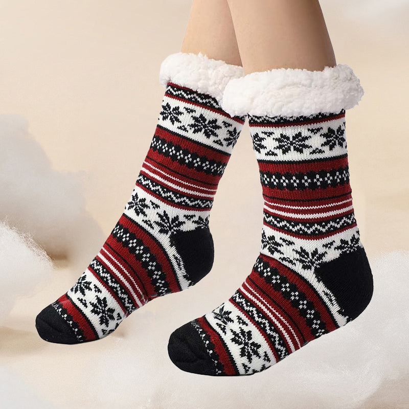 Snowflake Ultra-thick Cashmere Slipper Home Socks