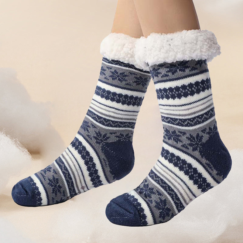 Snowflake Ultra-thick Cashmere Slipper Home Socks