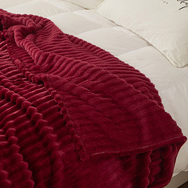 Jacquard randig fuskpäls filt