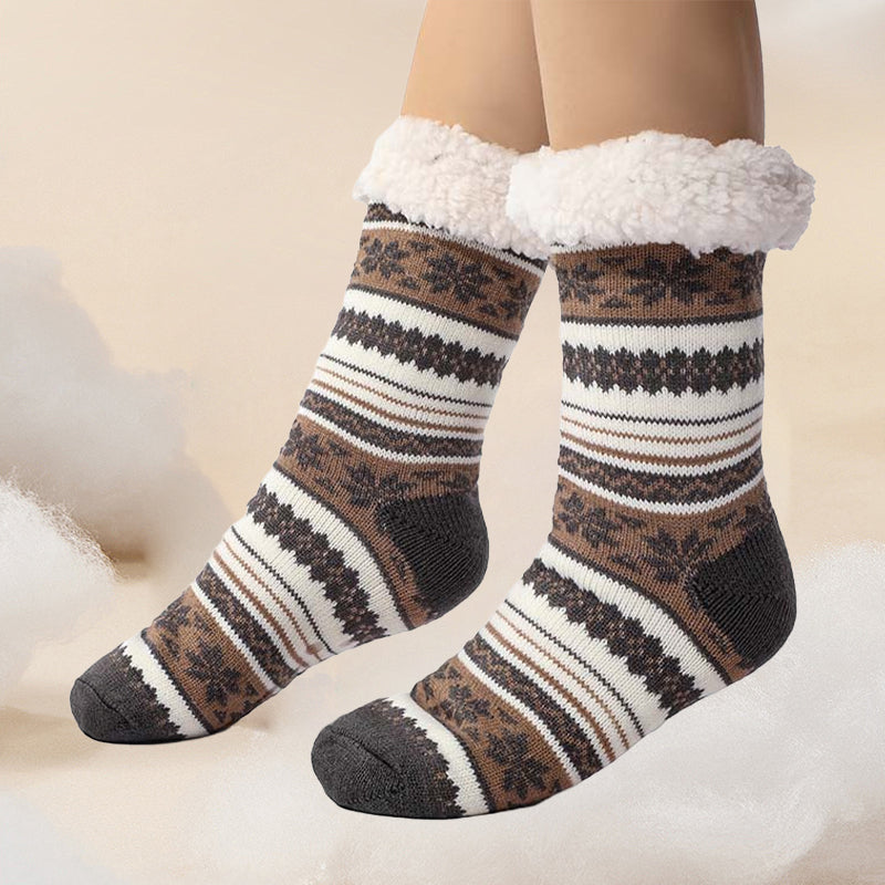 Snowflake Ultra-thick Cashmere Slipper Home Socks
