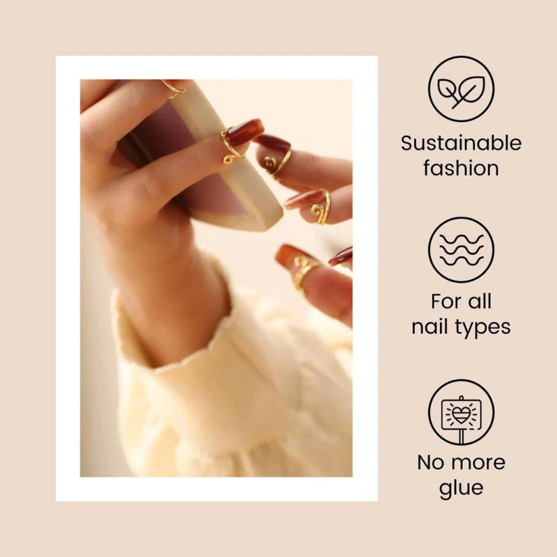 Metal Nail Rings - 10 PCS