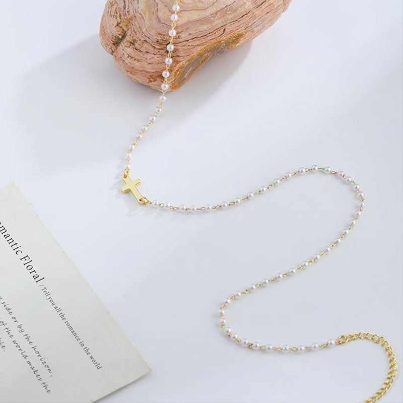 Cross Pearl Necklace