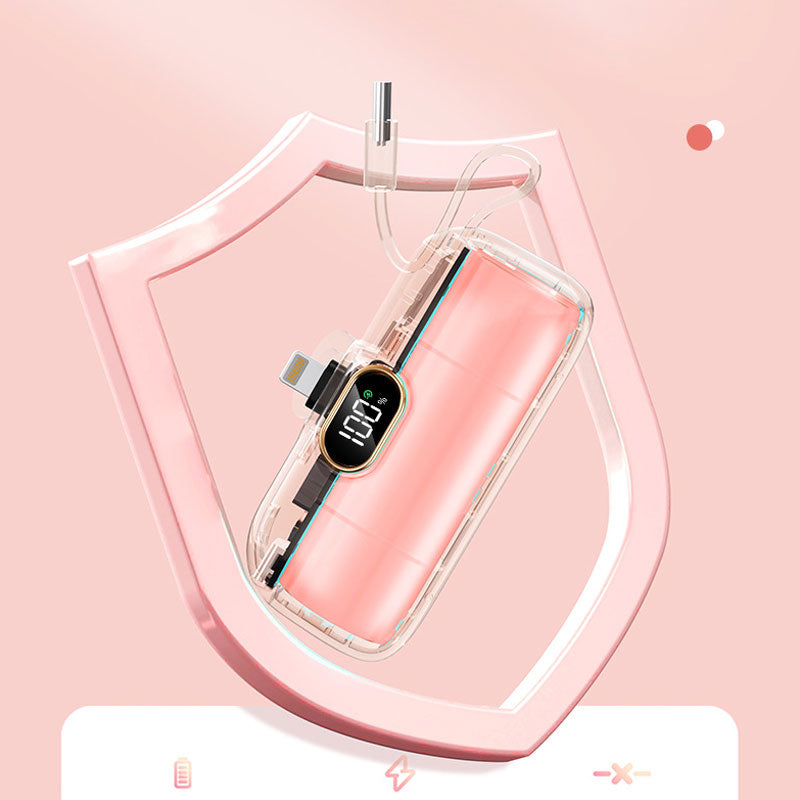 Mini Portable Charger with Built-in Cable