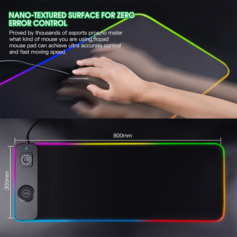 3-in-1 Wireless Charging RGB Gaming Desk Mat