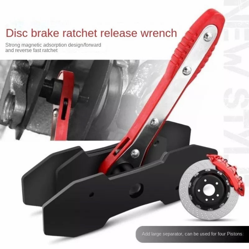 Ratchet Brake Caliper Tool (With 4 Hook Attachments)