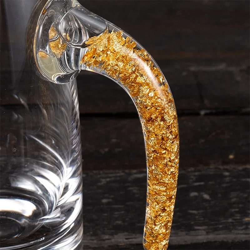 3D Glacier Whiskeyglas Cup Crystal Gold Foil Shotglas