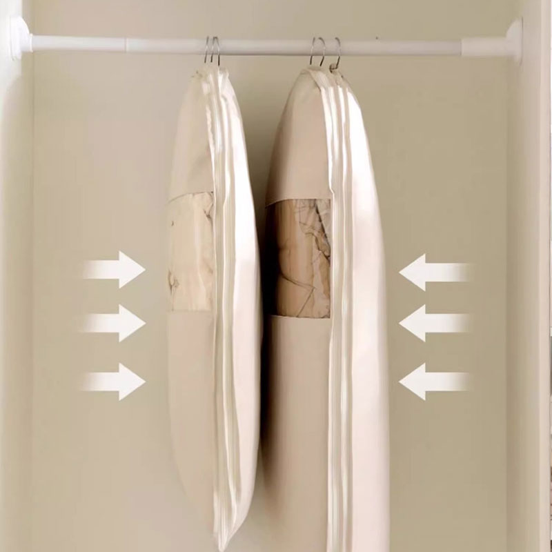 Space Saving Hanging Garment Bag with Self Compression Zipper