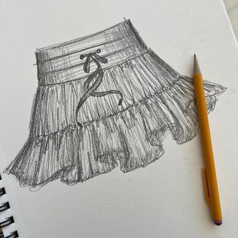 High Waist Pleated Skirt with Safety Shorts