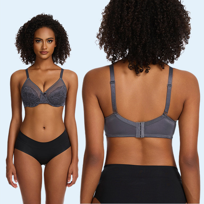 Floral Lace Breathable Mesh Comfort Bra