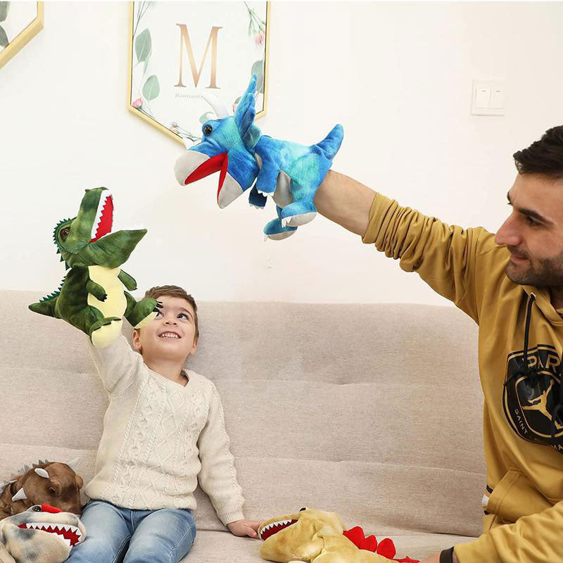 Plush Dinosaurie Handdockor
