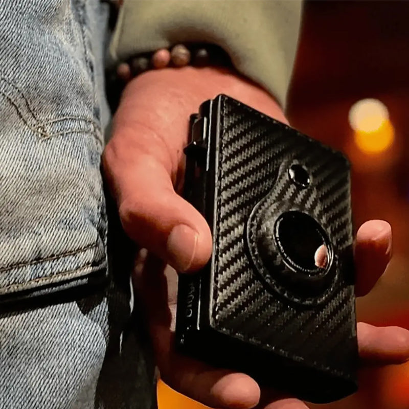 Carbon Fiber Trifold Men's Card Holder