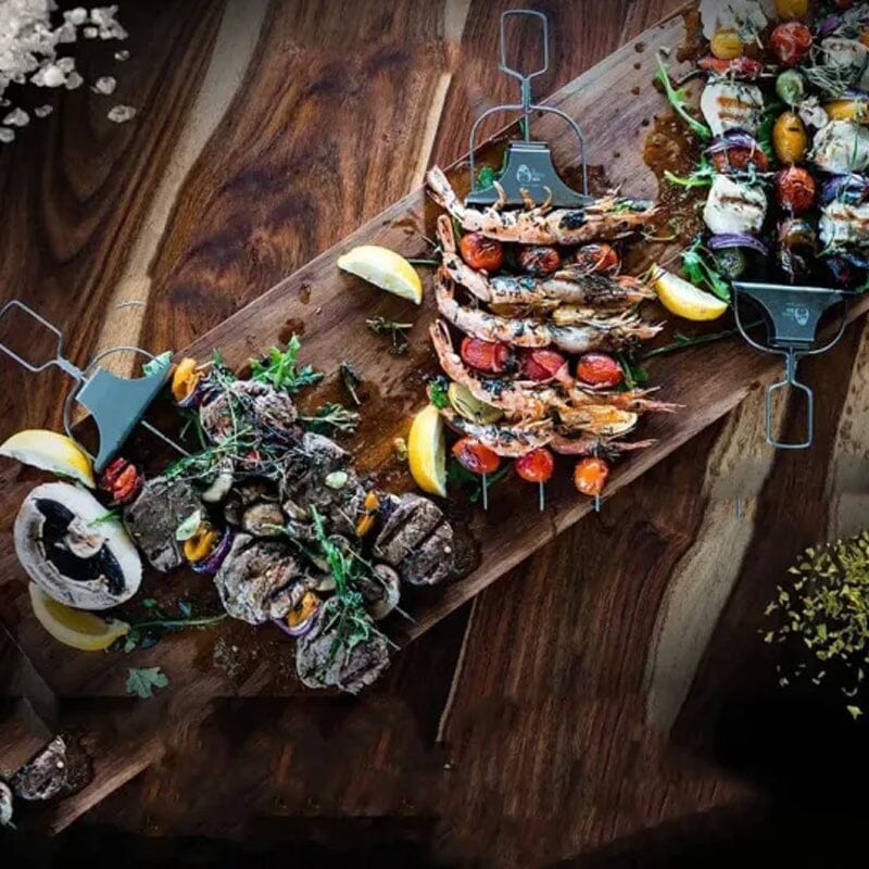 Rostfria 3-vägs grillspett