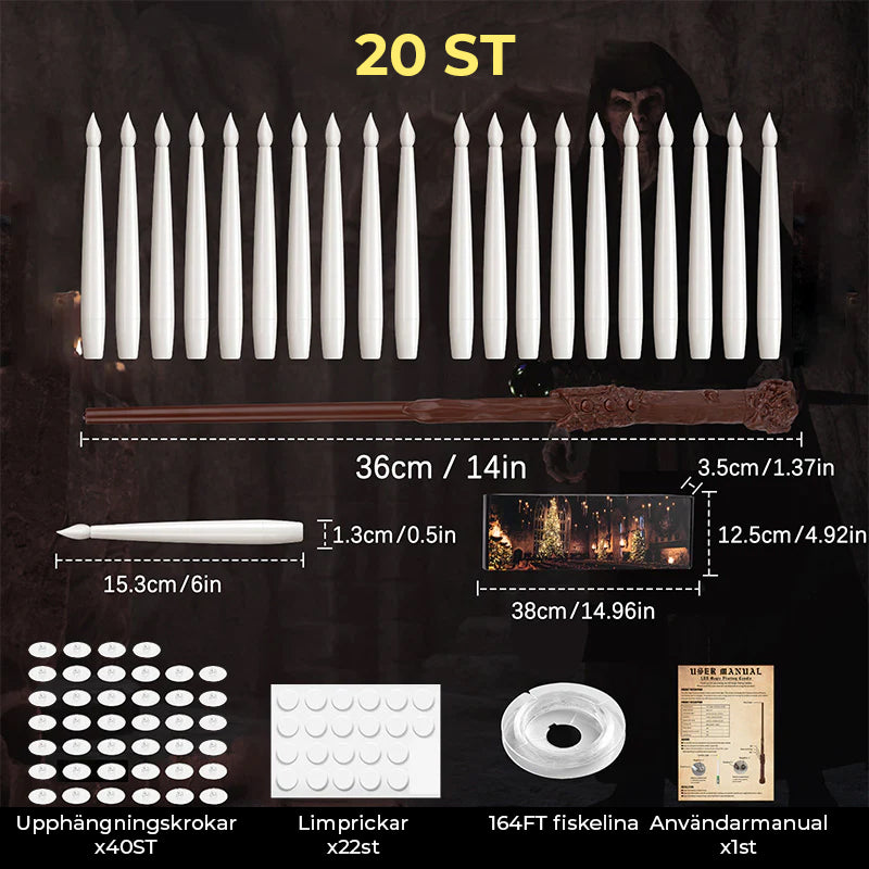 Flamlöst LED-ljus med Magic Wand-fjärrkontroll