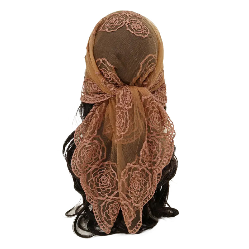 Spring Floral Mesh Scallop Design Bandana