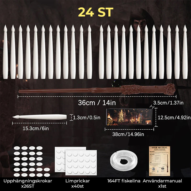 Flamlöst LED-ljus med Magic Wand-fjärrkontroll