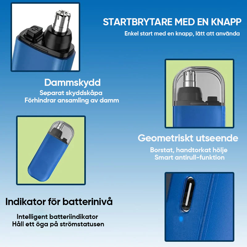 Bärbar trimmer för näshår