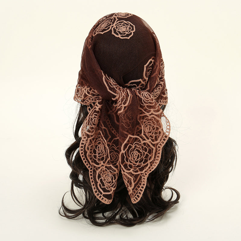 Spring Floral Mesh Scallop Design Bandana