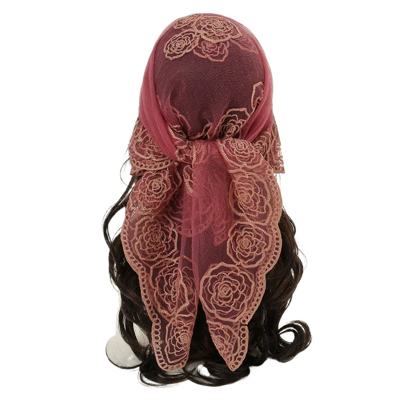 Spring Floral Mesh Scallop Design Bandana