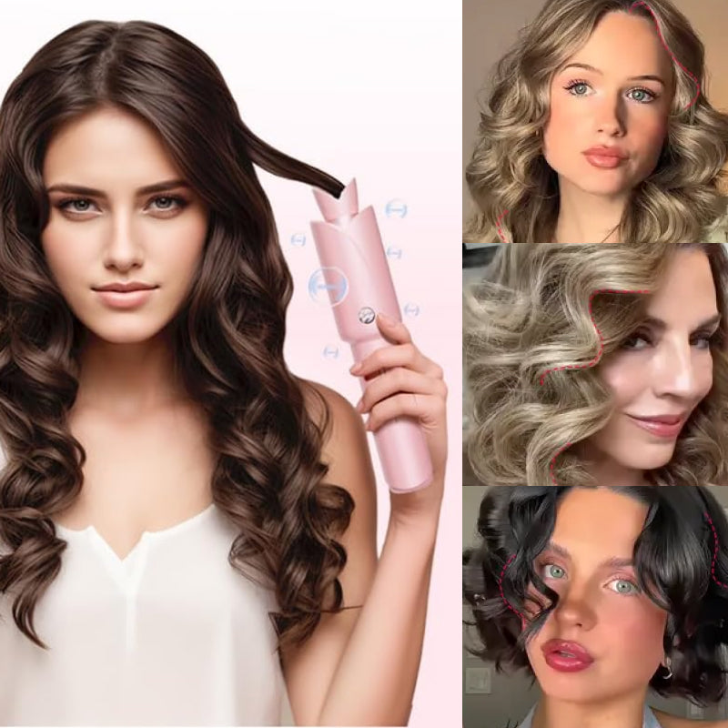 One-Tap Automatic Curling Irons with Millions Negative Ionic and Ceramic Coating