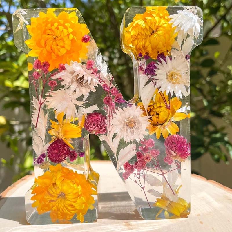 Nattljus för torkade blommabokstäver