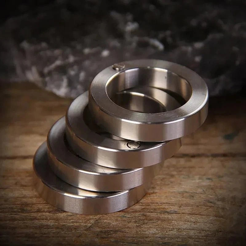 Self-Defense Ring Set with Rotating Clasp