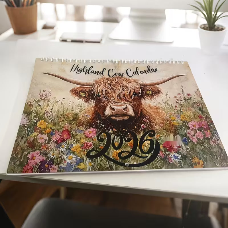 Highland Cow Calendar 2026