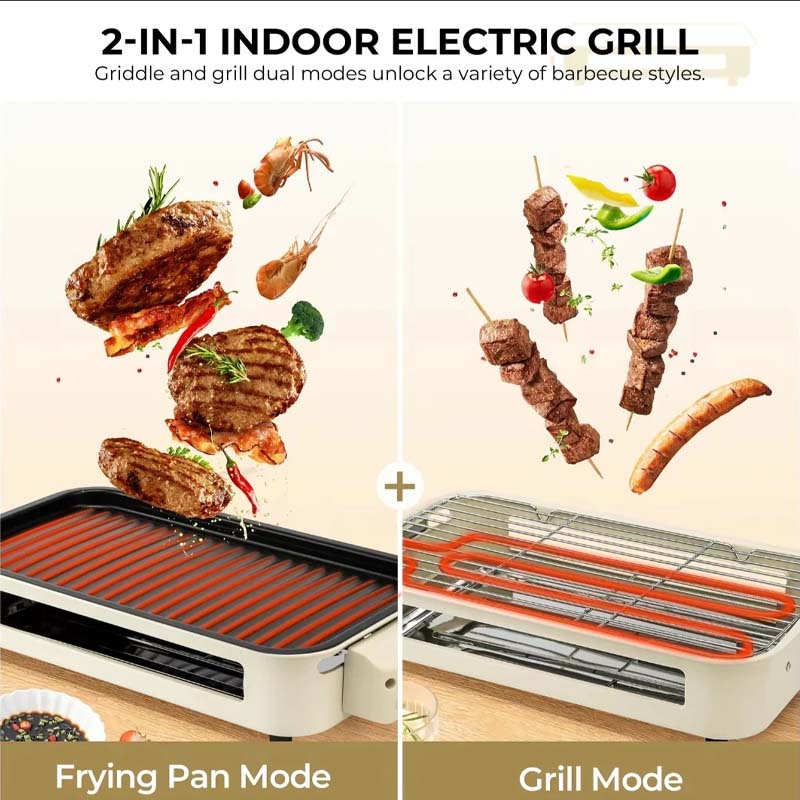 Indoor Smokeless Grill with Non-Stick Removable Plate