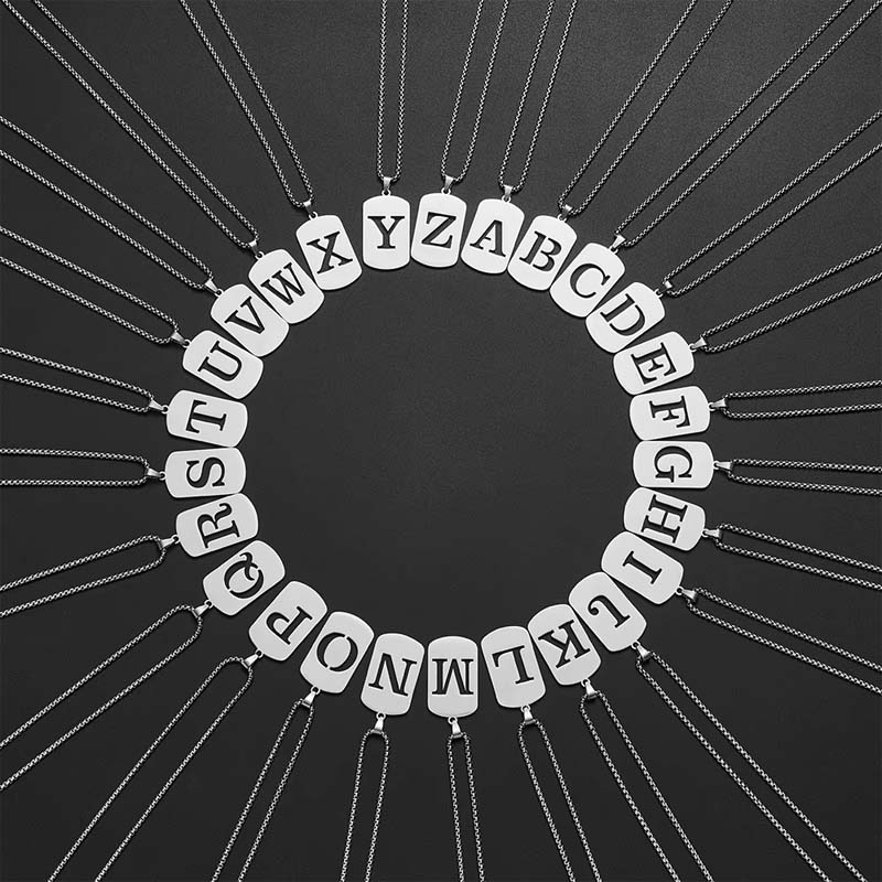 Hollow letter necklace