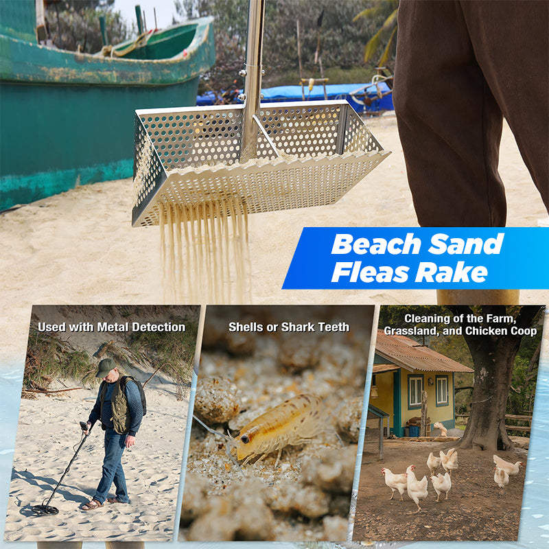 Sand Flea Rake, Long Handle Sand Sifter for The Beach