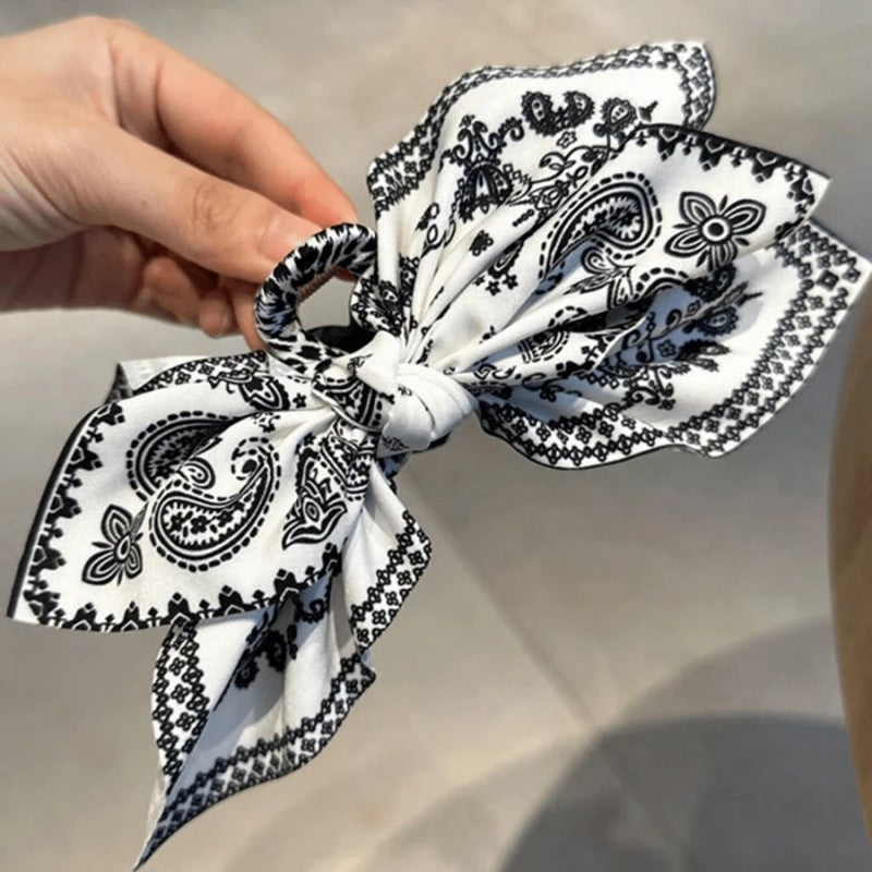 Double-Sided Paisley Bow Hair Claw