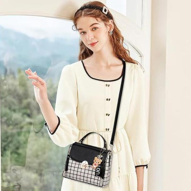 Fashionable Plaid Handbag