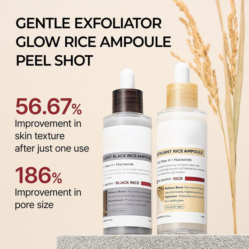 Glow Rice Ampoule Duo - Serums for Brightening, Exfoliating, and Moisturizing