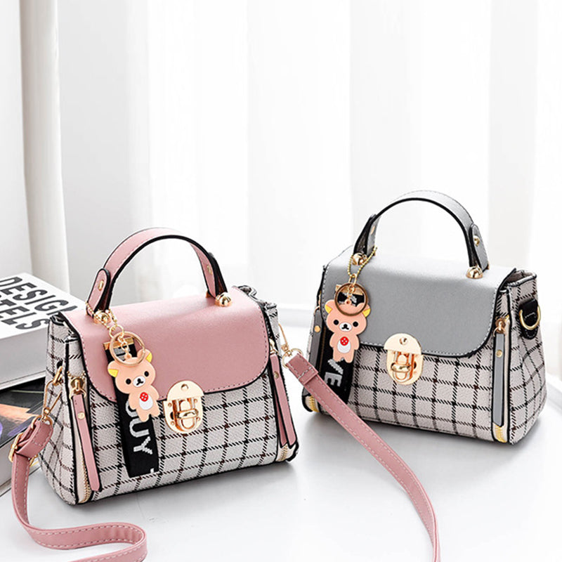 Fashionable Plaid Handbag