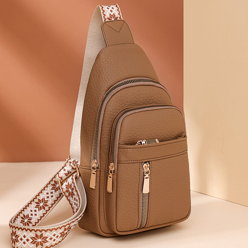 Avslappnad midjeväska med dragkedja för kvinnor