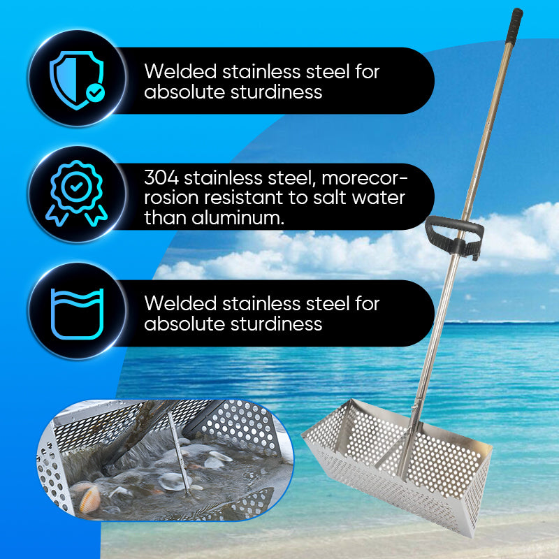 Sand Flea Rake, Long Handle Sand Sifter for The Beach