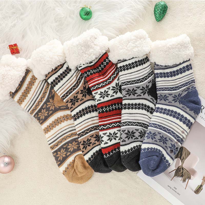 Snowflake Ultra-thick Cashmere Slipper Home Socks