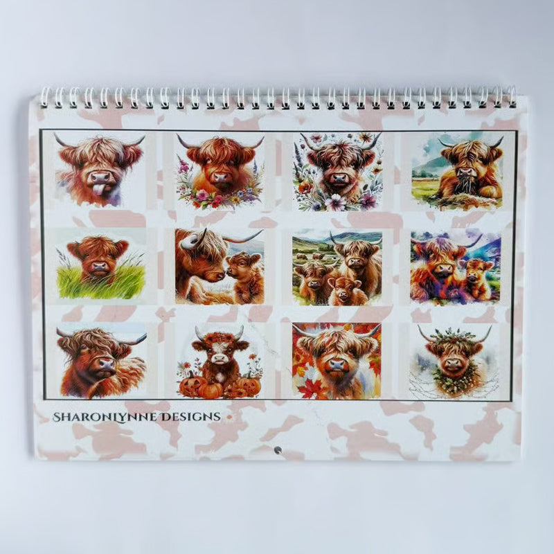 Highland Cow Calendar 2026