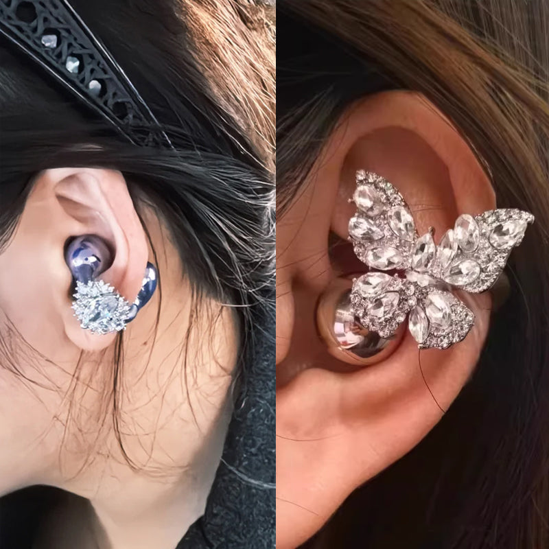Sparkling Butterfly Bow Clips for Earbuds