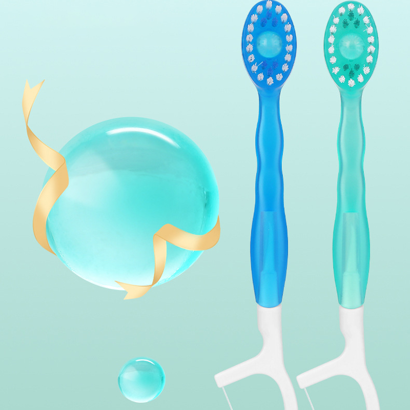 5in 1 Toothbrush & Floss & Tongue Scraper & Toothpick Set