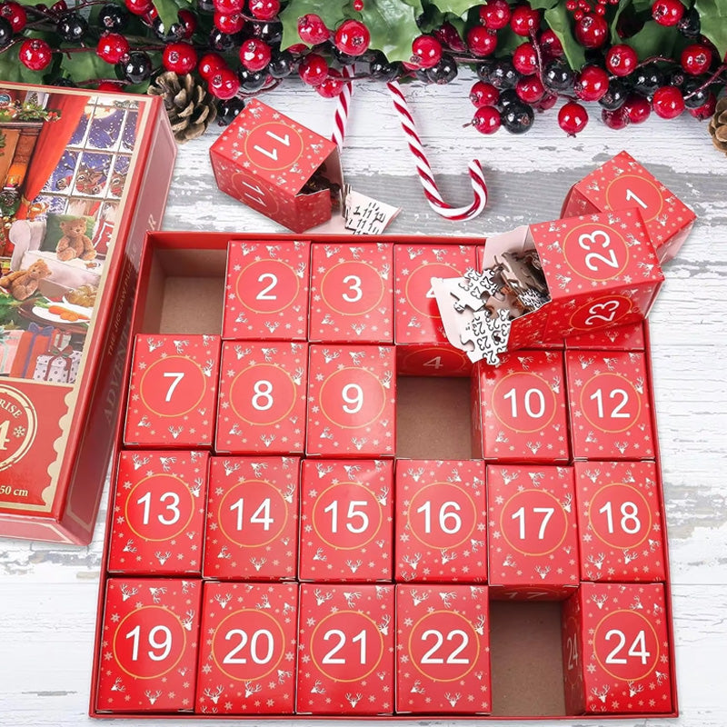 Jigsaw Puzzle Advent Calendar - 24 Days Countdown Calendar